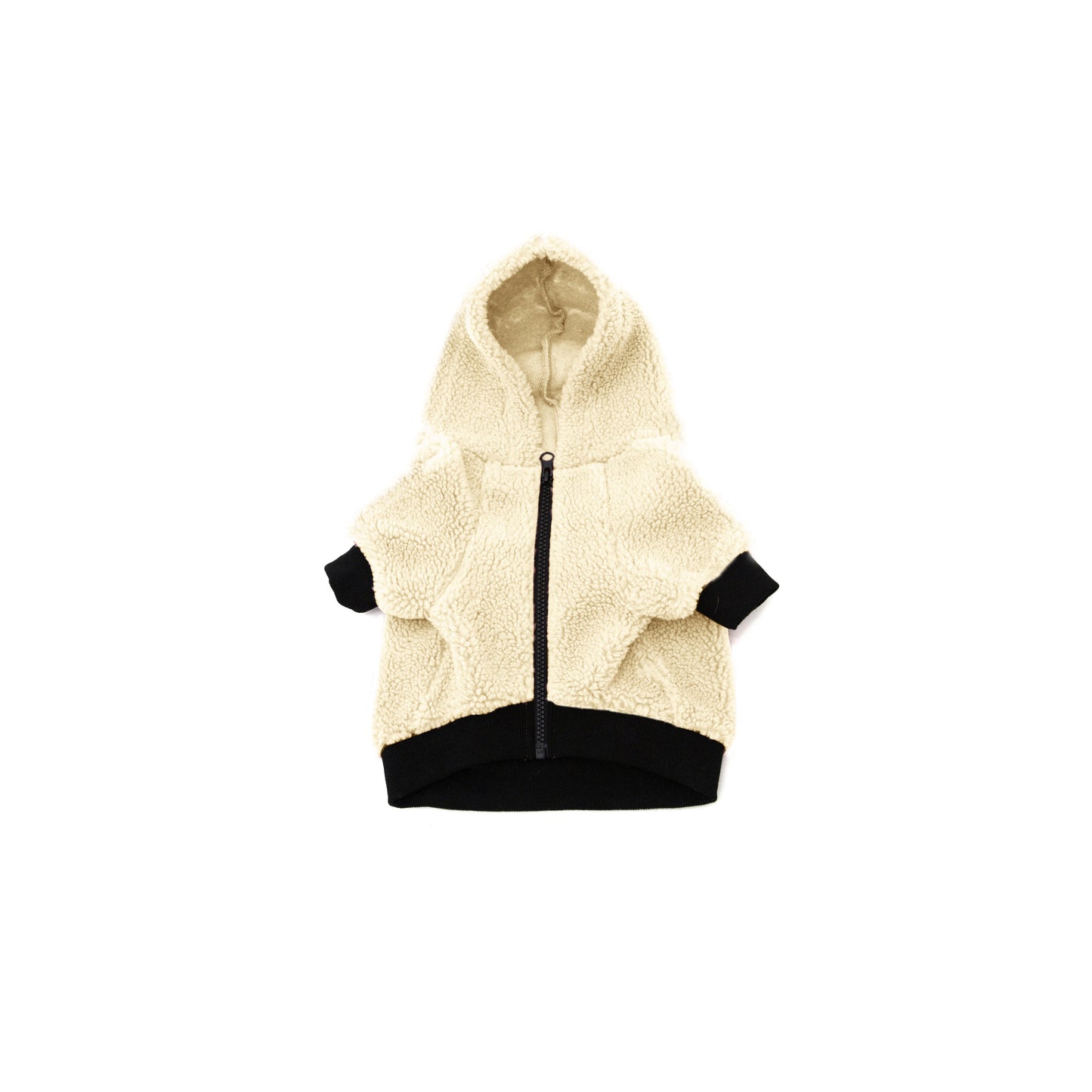 Cream off white sherpa pet dog jacket fleece coat